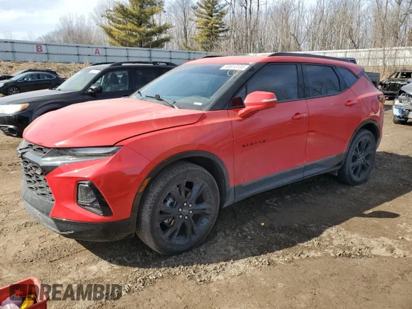 ✅ 2021 Chevrolet Blazer RS • VIN: 3GNKBKRS2MS579615 • Лот: 48913135. Опубликован ранее на Copart с пробегом 25 576 миль. Бесплатный доступ к архиву аукционных продаж из США и подробный отчёт об истории автомобиля на DreamBid. Изображение 1.