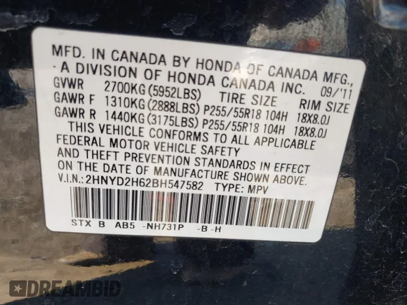 ✅ 2011 Acura MDX Technology • VIN: 2HNYD2H62BH547582 • Lot: 44460241. Wystawiony na IAAI z przebiegiem 186 005 mil. Bezpłatny archiwum sprzedaży aukcyjnych z USA i szczegółowy raport historii pojazdu na DreamBid. Zdjęcie 9.