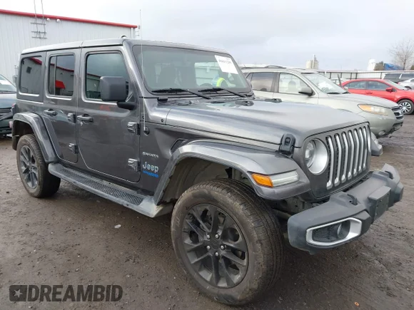 ✅ 2021 Jeep Wrangler Unlimited Sahara • VIN: 1C4JJXP69MW775579 • Lot: 44411235. Listed on IAAI with 72,519 mi. Free auction sales archive from the USA and detailed vehicle history report at DreamBid. Image 1.