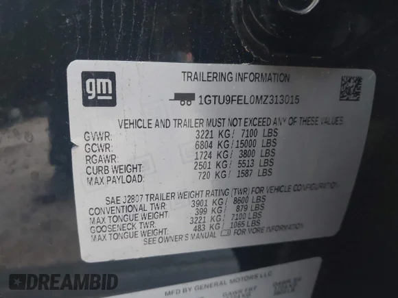 ✅ 2021 GMC Sierra 1500 Denali • VIN: 1GTU9FEL0MZ313015 • Lot: 43990179. Wystawiony na IAAI z przebiegiem 115 892 mil. Bezpłatny archiwum sprzedaży aukcyjnych z USA i szczegółowy raport historii pojazdu na DreamBid. Zdjęcie 9.