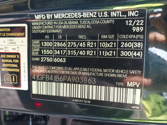 ✅ 2023 Mercedes-Benz GLE 350 • VIN: 4JGFB4JB6PA903863 • Lot: 44103805. Wystawiony na IAAI z przebiegiem 44 255 mil. Bezpłatny archiwum sprzedaży aukcyjnych z USA i szczegółowy raport historii pojazdu na DreamBid. Zdjęcie 9.