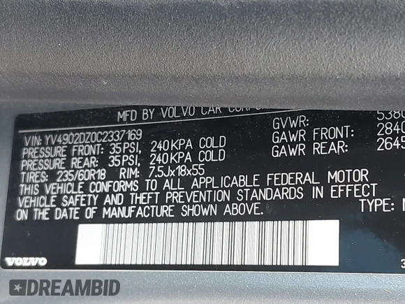 ✅ 2012 Volvo XC60 3.0L • VIN: YV4902DZ0C2337169 • Lot: 42000698. Wystawiony na IAAI z przebiegiem 123 726 mil. Bezpłatny archiwum sprzedaży aukcyjnych z USA i szczegółowy raport historii pojazdu na DreamBid. Zdjęcie 9.
