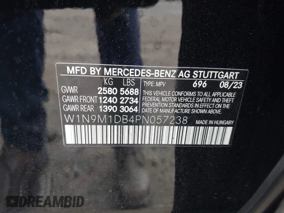 ✅ 2023 Mercedes-Benz EQB 350 • VIN: W1N9M1DB4PN057238 • Lot: 43744230. Wystawiony na IAAI z przebiegiem 12 841 mil. Bezpłatny archiwum sprzedaży aukcyjnych z USA i szczegółowy raport historii pojazdu na DreamBid. Zdjęcie 9.