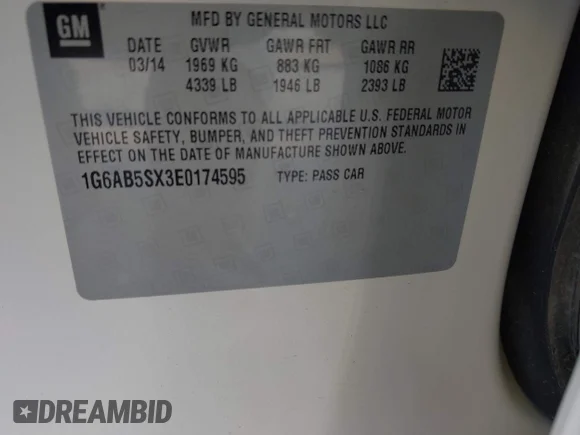 ✅ 2014 Cadillac ATS Luxury RWD • VIN: 1G6AB5SX3E0174595 • Лот: 43647990. Опубліковано раніше на IAAI з пробігом 154 378 миль. Безкоштовний доступ до архіву аукціонних продажів зі США та докладний звіт про історію автомобіля на DreamBid. Зображення 9.