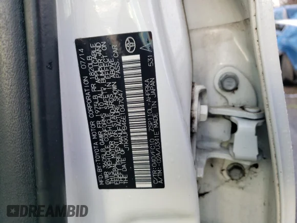 ✅ 2014 Scion xD • VIN: JTKKUPB46E1047047 • Lot: 41827143. Listed on Copart with 70,713 mi. Free auction sales archive from the USA and detailed vehicle history report at DreamBid. Image 13.