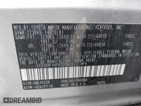 ✅ 2023 Toyota RAV4 Hybrid SE • VIN: 4T3T6RFV4PU131831 • Lot: 43789954. Wystawiony na IAAI z przebiegiem 51 443 mil. Bezpłatny archiwum sprzedaży aukcyjnych z USA i szczegółowy raport historii pojazdu na DreamBid. Zdjęcie 9.