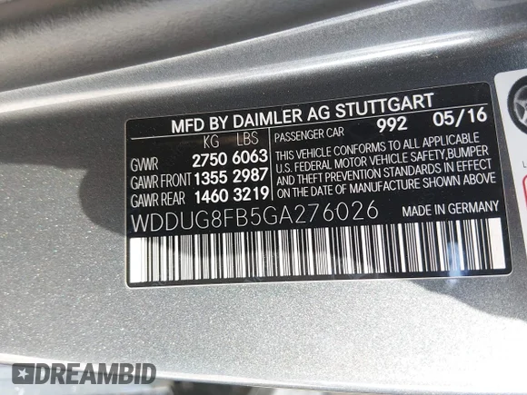 ✅ 2016 Mercedes-Benz S 550 • VIN: WDDUG8FB5GA276026 • Лот: 44615299. Опубликован ранее на IAAI с пробегом 116 330 миль. Бесплатный доступ к архиву аукционных продаж из США и подробный отчёт об истории автомобиля на DreamBid. Изображение 9.