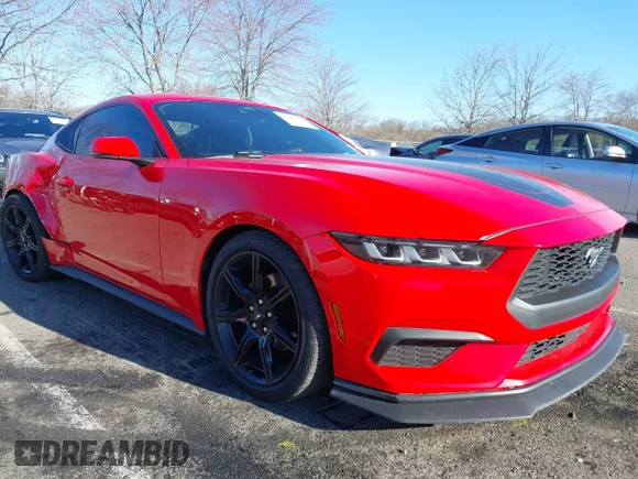 ✅ 2024 Ford Mustang EcoBoost • VIN: 1FA6P8TH3R5100928 • Лот: 44691020. Опубликован ранее на IAAI с пробегом 40 960 миль. Бесплатный доступ к архиву аукционных продаж из США и подробный отчёт об истории автомобиля на DreamBid. Изображение 1.
