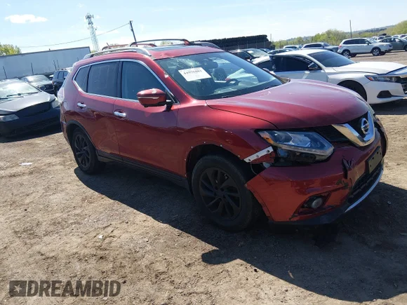 ✅ 2015 Nissan Rogue SL • VIN: 5N1AT2MVXFC801373 • Lot: 44975881. Listed on IAAI with 90,175 mi. Free auction sales archive from the USA and detailed vehicle history report at DreamBid. Image 1.