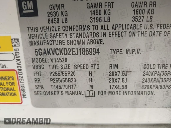 ✅ 2014 Buick Enclave Premium • VIN: 5GAKVCKD2EJ186994 • Лот: 40629053. Опубликован ранее на IAAI с пробегом 200 024 миль. Бесплатный доступ к архиву аукционных продаж из США и подробный отчёт об истории автомобиля на DreamBid. Изображение 9.