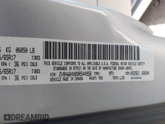 ✅ 2009 Volkswagen Routan SEL Premium • VIN: 2V8HW64X89R544958 • Лот: 43375348. Опубліковано раніше на IAAI з пробігом 221 342 миль. Безкоштовний доступ до архіву аукціонних продажів зі США та докладний звіт про історію автомобіля на DreamBid. Зображення 9.