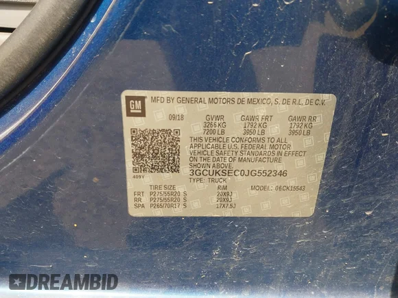 ✅ 2018 Chevrolet Silverado 1500 LTZ • VIN: 3GCUKSEC0JG552346 • Lot: 45127121. Wystawiony na IAAI z przebiegiem 158 950 mil. Bezpłatny archiwum sprzedaży aukcyjnych z USA i szczegółowy raport historii pojazdu na DreamBid. Zdjęcie 9.
