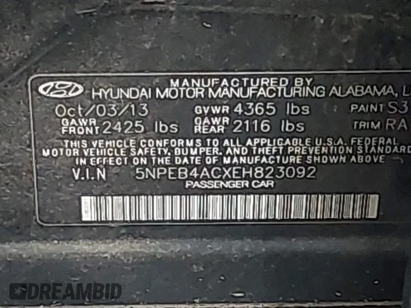 ✅ 2014 Hyundai Sonata GLS • VIN: 5NPEB4ACXEH823092 • Lot: 44160914. Wystawiony na IAAI z przebiegiem Nie podano. Bezpłatny archiwum sprzedaży aukcyjnych z USA i szczegółowy raport historii pojazdu na DreamBid. Zdjęcie 9.