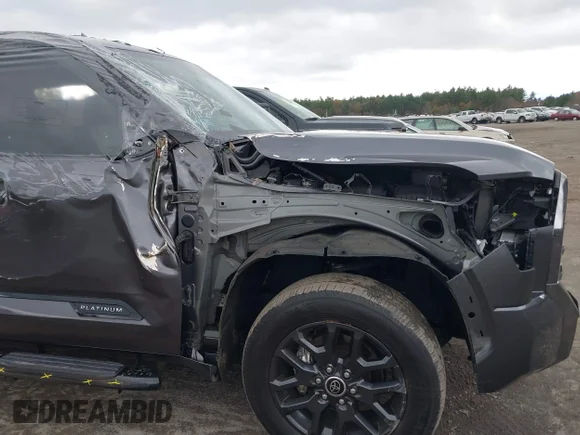 ✅ 2023 Toyota Tundra Platinum • VIN: 5TFNA5DB5PX087357 • Lot: 43583689. Wystawiony na IAAI z przebiegiem 25 607 mil. Bezpłatny archiwum sprzedaży aukcyjnych z USA i szczegółowy raport historii pojazdu na DreamBid. Zdjęcie 6.