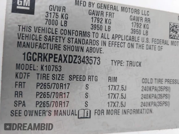 ✅ 2013 Chevrolet Silverado 1500 Work Truck • VIN: 1GCRKPEAXDZ343573 • Лот: 43984475. Опубликован ранее на IAAI с пробегом Не указан. Бесплатный доступ к архиву аукционных продаж из США и подробный отчёт об истории автомобиля на DreamBid. Изображение 9.