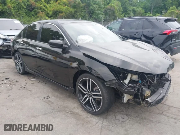 ✅ 2016 Honda Accord Sport • VIN: 1HGCR2F56GA035083 • Лот: 45081970. Опубликован ранее на IAAI с пробегом 150 756 миль. Бесплатный доступ к архиву аукционных продаж из США и подробный отчёт об истории автомобиля на DreamBid. Изображение 1.