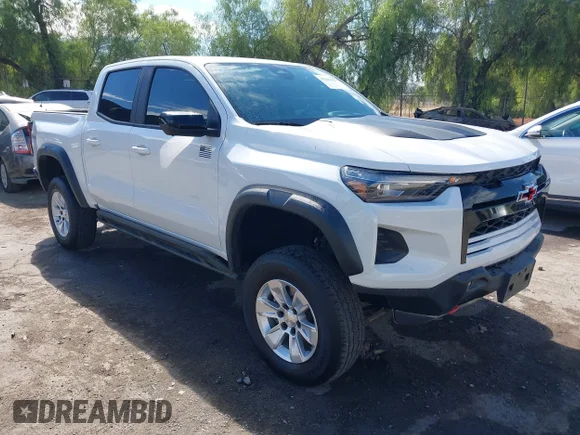 ✅ 2023 Chevrolet Colorado 4WD ZR2 • VIN: 1GCPTFEKXP1261434 • Lot: 43229479. Listed on IAAI with 53,456 mi. Free auction sales archive from the USA and detailed vehicle history report at DreamBid. Image 1.