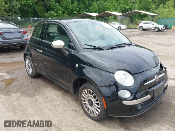 ✅ 2013 FIAT 500 Lounge • VIN: 3C3CFFCR8DT743107 • Lot: 42381709. Listed on IAAI with 90,094 mi. Free auction sales archive from the USA and detailed vehicle history report at DreamBid. Image 1.