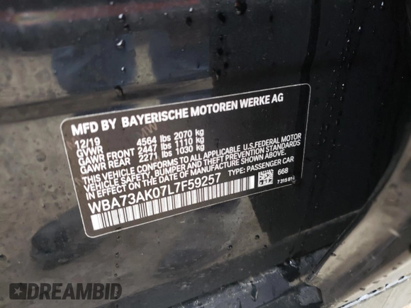✅ 2020 BMW 2 Series 228i xDrive • VIN: WBA73AK07L7F59257 • Лот: 45418683. Опубліковано раніше на Copart з пробігом 22 050 миль. Безкоштовний доступ до архіву аукціонних продажів зі США та докладний звіт про історію автомобіля на DreamBid. Зображення 12.