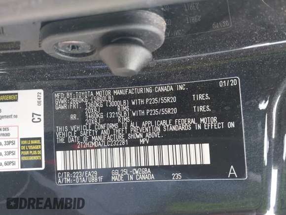 ✅ 2020 Lexus RX 350 • VIN: 2T2HZMDA7LC232281 • Лот: 45200213. Опубліковано раніше на IAAI з пробігом 50 483 миль. Безкоштовний доступ до архіву аукціонних продажів зі США та докладний звіт про історію автомобіля на DreamBid. Зображення 9.