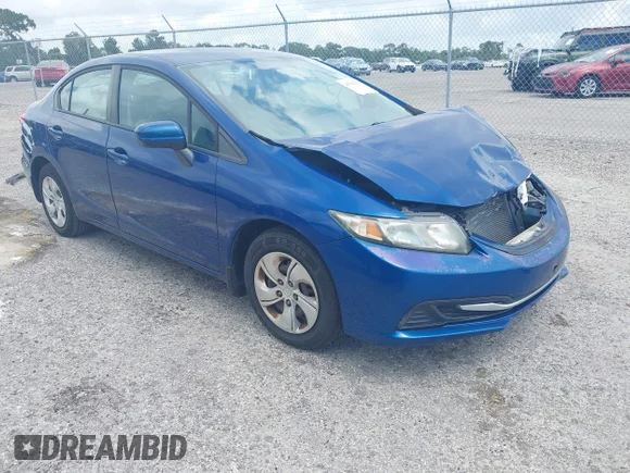 ✅ 2014 Honda Civic LX • VIN: 19XFB2F51EE010649 • Lot: 45386270. Listed on IAAI with 141,325 mi. Free auction sales archive from the USA and detailed vehicle history report at DreamBid. Image 1.