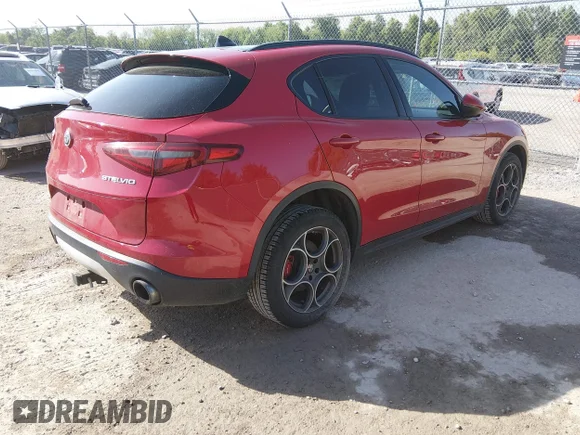 ✅ 2018 Alfa Romeo Stelvio Ti Sport • VIN: ZASFAKNN1J7B94819 • Lot: 45089664. Listed on IAAI with 107,221 mi. Free auction sales archive from the USA and detailed vehicle history report at DreamBid. Image 4.
