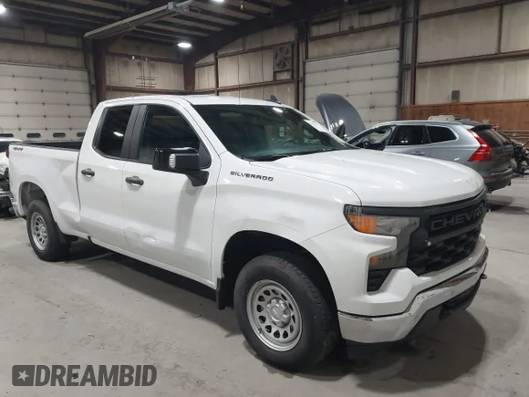 ✅ 2024 Chevrolet Silverado 1500 Work Truck • VIN: 1GCRDAEK2RZ215528 • Lot: 43449048. Listed on IAAI with 14,323 mi. Free auction sales archive from the USA and detailed vehicle history report at DreamBid. Image 1.
