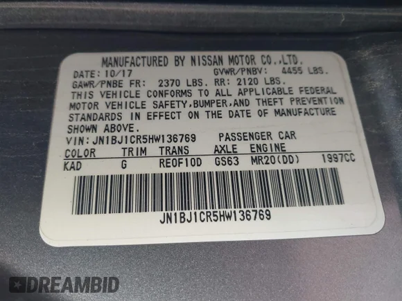 ✅ 2017 Nissan Rogue SV • VIN: JN1BJ1CR5HW136769 • Lot: 45295741. Wystawiony na IAAI z przebiegiem 144 608 mil. Bezpłatny archiwum sprzedaży aukcyjnych z USA i szczegółowy raport historii pojazdu na DreamBid. Zdjęcie 9.