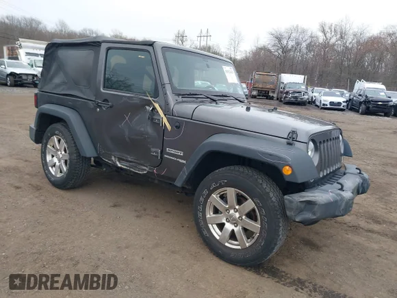 ✅ 2018 Jeep Wrangler Sport S • VIN: 1C4AJWAG4JL814846 • Лот: 42012421. Опубликован ранее на IAAI с пробегом 122 748 миль. Бесплатный доступ к архиву аукционных продаж из США и подробный отчёт об истории автомобиля на DreamBid. Изображение 1.