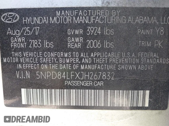 ✅ 2018 Hyundai Elantra Value Edition • VIN: 5NPD84LFXJH267832 • Lot: 45392353. Wystawiony na IAAI z przebiegiem 105 066 mil. Bezpłatny archiwum sprzedaży aukcyjnych z USA i szczegółowy raport historii pojazdu na DreamBid. Zdjęcie 9.