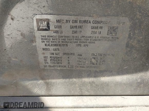 ✅ 2015 Buick Encore • VIN: KL4CJESB0FB078176 • Лот: 44646113. Опубликован ранее на IAAI с пробегом 138 277 миль. Бесплатный доступ к архиву аукционных продаж из США и подробный отчёт об истории автомобиля на DreamBid. Изображение 9.