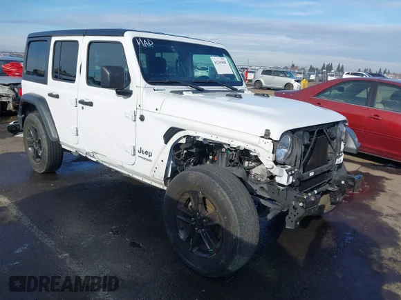 ✅ 2022 Jeep Wrangler Unlimited Sport S • VIN: 1C4HJXDN9NW154922 • Lot: 41230408. Wystawiony na IAAI z przebiegiem 35 187 mil. Bezpłatny archiwum sprzedaży aukcyjnych z USA i szczegółowy raport historii pojazdu na DreamBid. Zdjęcie 1.