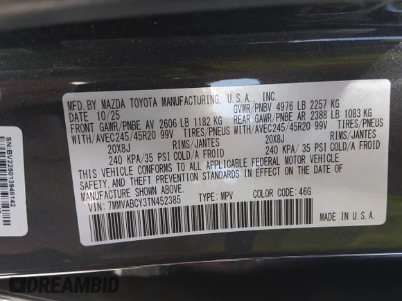 ✅ 2026 MAZDA CX-50 2.5 TURBO • VIN: 7MMVABCY3TN452385 • Lot: 45083837. Wystawiony na IAAI z przebiegiem 4 014 mil. Bezpłatny archiwum sprzedaży aukcyjnych z USA i szczegółowy raport historii pojazdu na DreamBid. Zdjęcie 9.