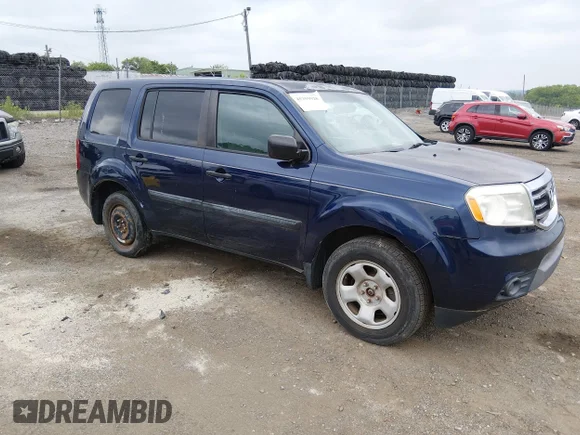 ✅ 2014 Honda Pilot LX • VIN: 5FNYF4H29EB027091 • Lot: 45359928. Listed on IAAI with 228,375 mi. Free auction sales archive from the USA and detailed vehicle history report at DreamBid. Image 1.