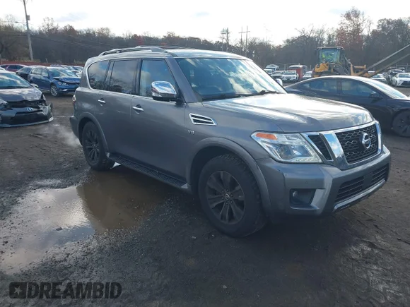 ✅ 2019 Nissan Armada Platinum • VIN: JN8AY2NEXK9757116 • Lot: 43665459. Listed on IAAI with 146,423 mi. Free auction sales archive from the USA and detailed vehicle history report at DreamBid. Image 1.