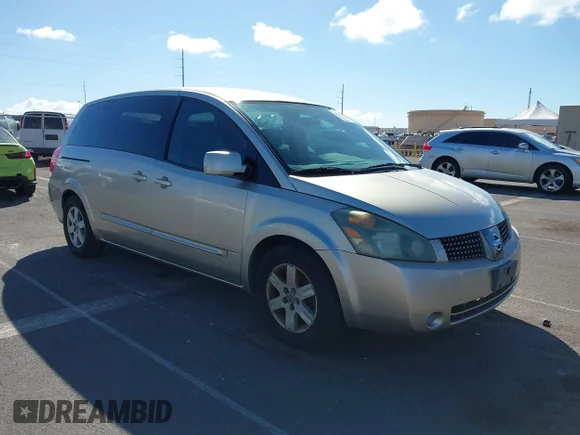 ✅ 2004 Nissan Quest SL • VIN: 5N1BV28U34N338641 • Лот: 43581593. Опубліковано раніше на IAAI з пробігом 92 846 миль. Безкоштовний доступ до архіву аукціонних продажів зі США та докладний звіт про історію автомобіля на DreamBid. Зображення 1.