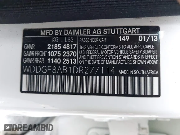 ✅ 2013 Mercedes-Benz C 300 Sport • VIN: WDDGF8AB1DR277114 • Лот: 44075965. Опубликован ранее на IAAI с пробегом 147 895 миль. Бесплатный доступ к архиву аукционных продаж из США и подробный отчёт об истории автомобиля на DreamBid. Изображение 9.