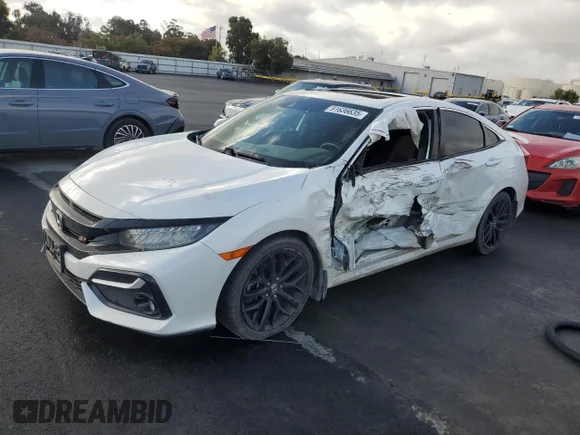 ✅ 2020 Honda Civic Si • VIN: 2HGFC1E57LH707643 • Lot: 91636635. Listed on Copart with 66,927 mi. Free auction sales archive from the USA and detailed vehicle history report at DreamBid. Image 1.