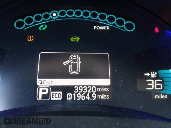✅ 2016 Nissan LEAF S • VIN: 1N4BZ0CP6GC312006 • Lot: 43984544. Wystawiony na IAAI z przebiegiem 39 320 mil. Bezpłatny archiwum sprzedaży aukcyjnych z USA i szczegółowy raport historii pojazdu na DreamBid. Zdjęcie 7.