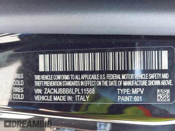 ✅ 2020 Jeep Renegade Altitude • VIN: ZACNJBBB6LPL11568 • Lot: 44805644. Wystawiony na IAAI z przebiegiem 78 318 mil. Bezpłatny archiwum sprzedaży aukcyjnych z USA i szczegółowy raport historii pojazdu na DreamBid. Zdjęcie 9.