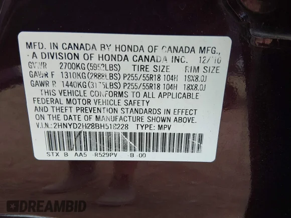 ✅ 2011 Acura MDX • VIN: 2HNYD2H28BH518228 • Lot: 44974179. Wystawiony na IAAI z przebiegiem 211 544 mil. Bezpłatny archiwum sprzedaży aukcyjnych z USA i szczegółowy raport historii pojazdu na DreamBid. Zdjęcie 9.