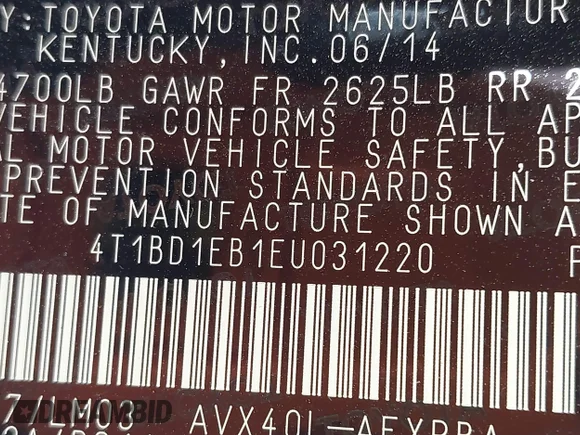 ✅ 2014 Toyota Avalon Limited • VIN: 4T1BD1EB1EU031220 • Lot: 42619975. Wystawiony na IAAI z przebiegiem 68 456 mil. Bezpłatny archiwum sprzedaży aukcyjnych z USA i szczegółowy raport historii pojazdu na DreamBid. Zdjęcie 9.