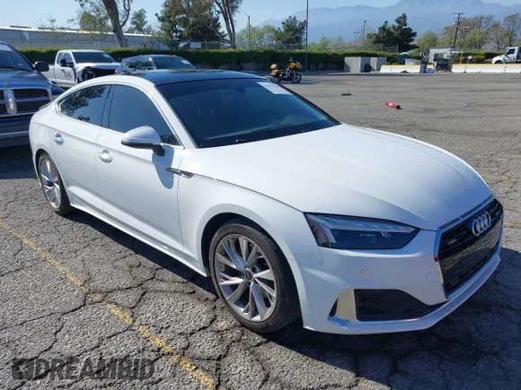 ✅ 2023 Audi A5 Sportback Premium • VIN: WAUABCF56PA039597 • Lot: 41979540. Listed on IAAI with 32,654 mi. Free auction sales archive from the USA and detailed vehicle history report at DreamBid. Image 1.