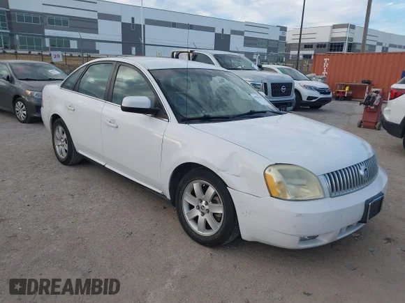 ✅ 2007 Mercury Montego • VIN: 1MEFM40157G603332 • Lot: 44070920. Listed on IAAI with 124,881 mi. Free auction sales archive from the USA and detailed vehicle history report at DreamBid. Image 1.