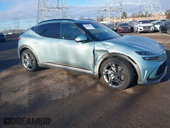 ✅ 2023 Genesis GV60 Performance • VIN: KMUKEDTB0PU013071 • Lot: 44093518. Listed on IAAI with 27,565 mi. Free auction sales archive from the USA and detailed vehicle history report at DreamBid. Image 1.