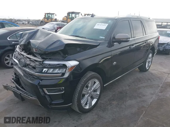 ✅ 2023 Ford Expedition Max King Ranch • VIN: 1FMJK1N82PEA64116 • Lot: 41424198. Wystawiony na IAAI z przebiegiem 19 723 mil. Bezpłatny archiwum sprzedaży aukcyjnych z USA i szczegółowy raport historii pojazdu na DreamBid. Zdjęcie 2.
