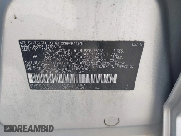 ✅ 2011 Scion xB • VIN: JTLZE4FEXB1124037 • Lot: 44605983. Wystawiony na IAAI z przebiegiem 208 200 mil. Bezpłatny archiwum sprzedaży aukcyjnych z USA i szczegółowy raport historii pojazdu na DreamBid. Zdjęcie 9.