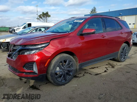 ✅ 2024 Chevrolet Equinox RS • VIN: 3GNAXMEG5RS156741 • Lot: 72619005. Listed on Copart with 22,372 mi. Free auction sales archive from the USA and detailed vehicle history report at DreamBid. Image 1.