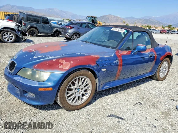 ✅ 2002 BMW Z3 2.5 • VIN: 4USCN33492LK51254 • Лот: 50027286. Опубликован ранее на Copart с пробегом 190 955 миль. Бесплатный доступ к архиву аукционных продаж из США и подробный отчёт об истории автомобиля на DreamBid. Изображение 1.