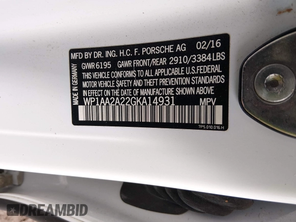 ✅ 2016 Porsche Cayenne • VIN: WP1AA2A22GKA14931 • Lot: 44460226. Wystawiony na IAAI z przebiegiem 93 203 mil. Bezpłatny archiwum sprzedaży aukcyjnych z USA i szczegółowy raport historii pojazdu na DreamBid. Zdjęcie 9.